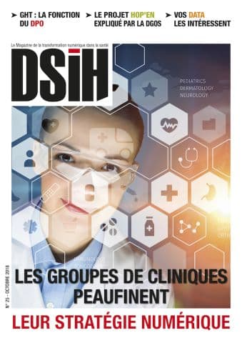 Illustration À la une de DSIH N° 25 : Les groupes de cliniques peaufinent leur stratégie numérique