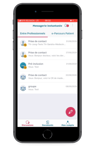 Illustration LIEN L’APP : la première application mobile développée par Maincare Solutions pour les professionnels de santé et déployée à La Réunion par le GCS Tesis