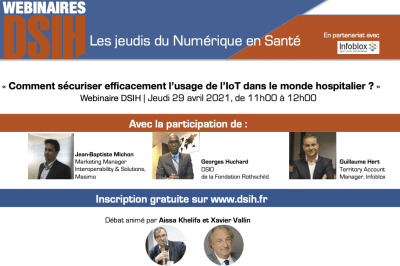 Illustration Webinaire DSIH « Cybersécurité et Internet des objets (IOT) : quelles protections concrètes pour les acteurs de santé ? »