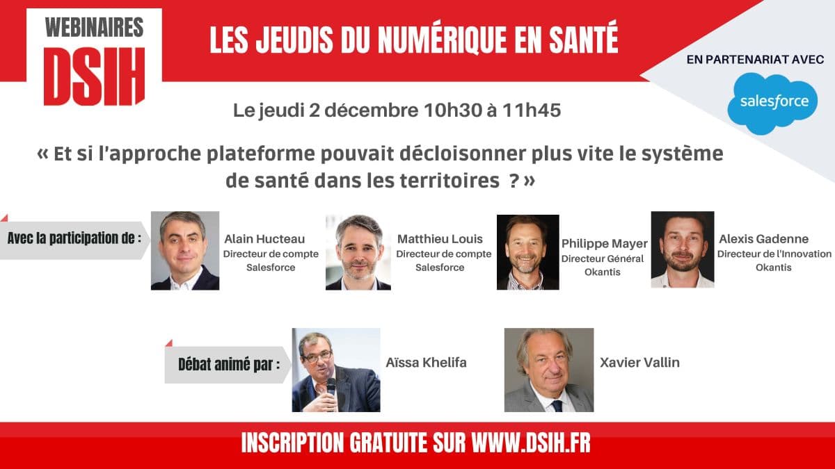 Illustration Webinaire DSIH, jeudi 2/12 « Et si l’approche plateforme pouvait décloisonner plus vite le système de santé dans les territoires ? »