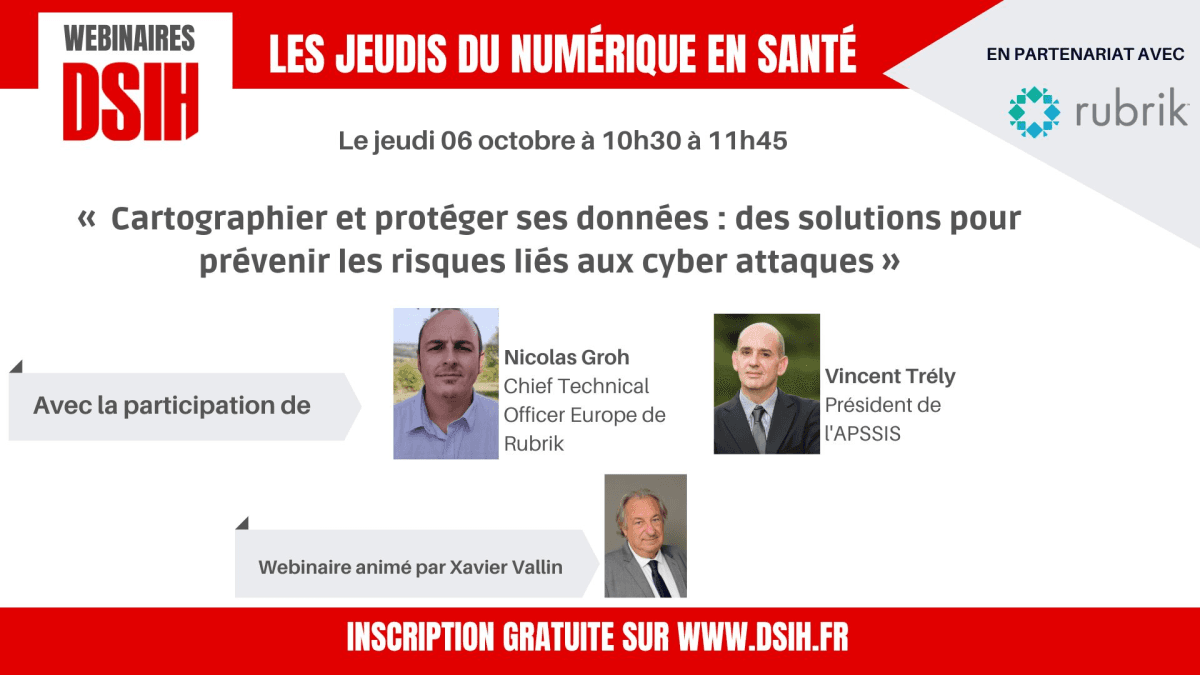 Illustration Webinaire DSIH, jeudi 06/10 «Cartographier et protéger ses données : des solutions pour prévenir les risques liés aux cyber attaques»
