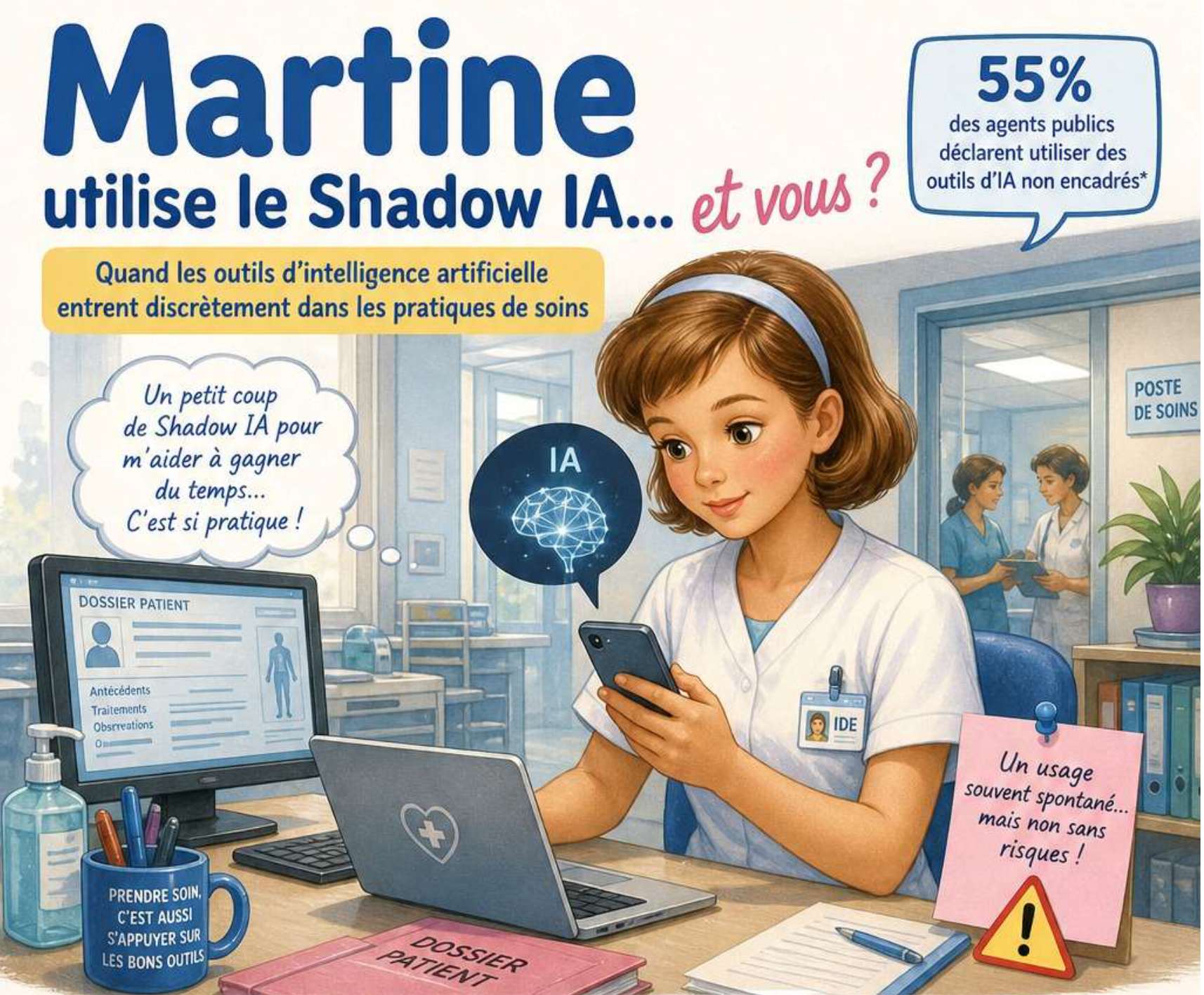 Illustration Shadow IA : la face cachée de l’intelligence artificielle entre déjà dans les soins