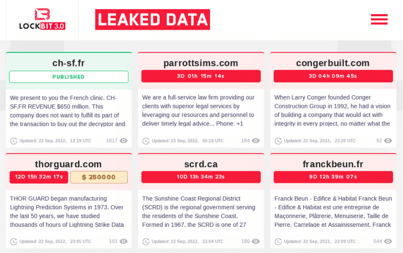 Illustration Le groupe LockBit publie une partie des données dérobées au CH Sud Francilien
