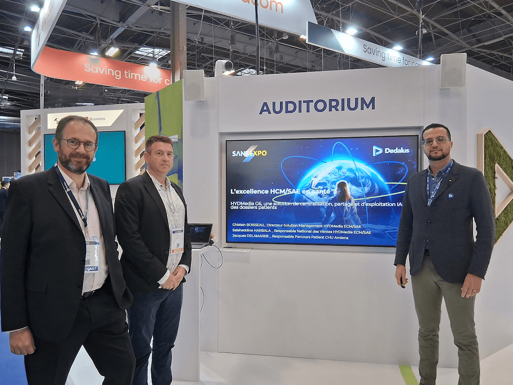 Illustration Vu à SantExpo 2025 : le CHU d’Amiens obtient l’accord officiel des archives départementales pour son Système d’Archivage Electronique avec la solution HYDMedia de Dedalus