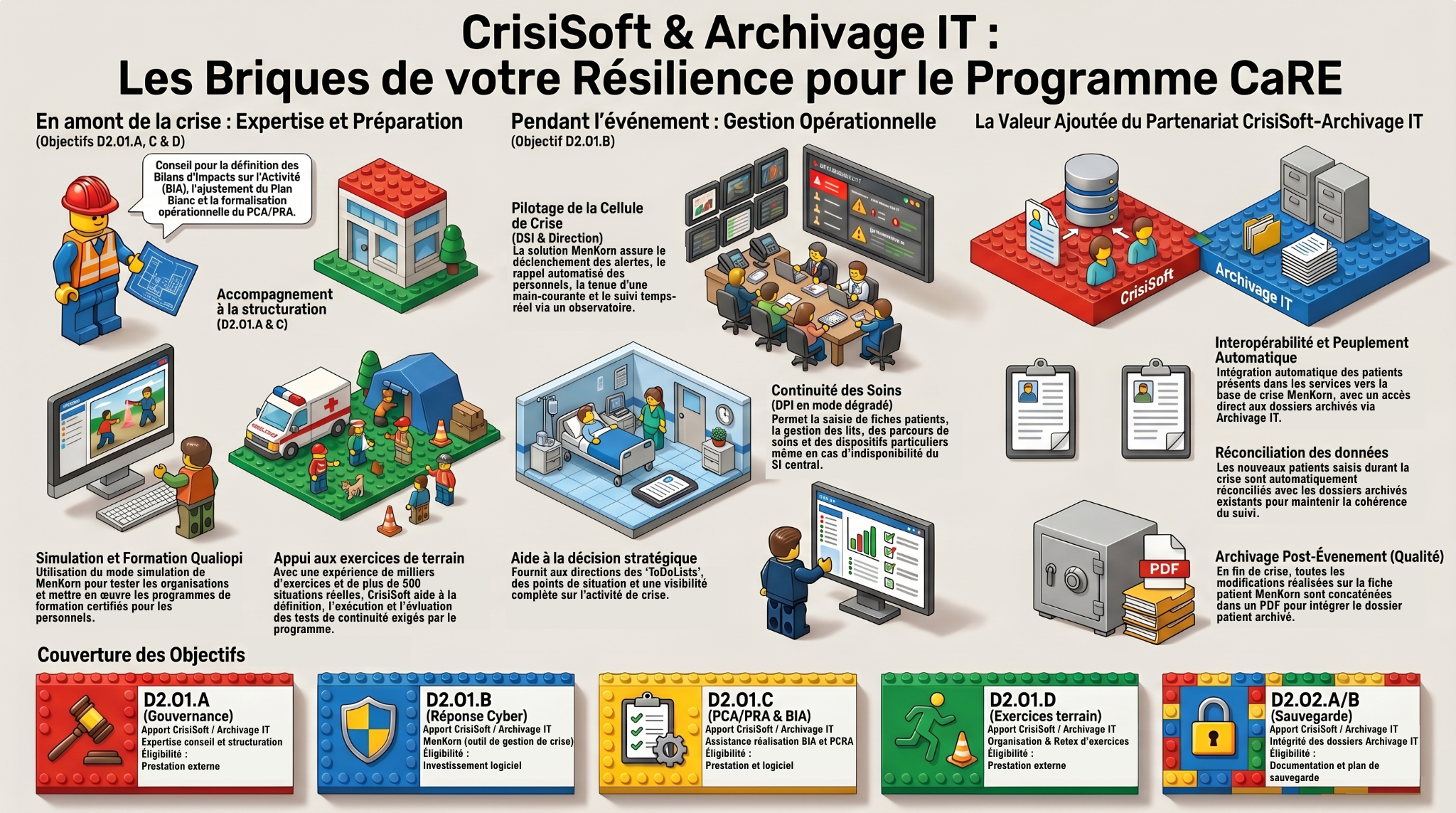 Illustration Partenariat CrisiSoft-Adista-Archivage IT : Faire du programme CaRE D2 votre forteresse opérationnelle